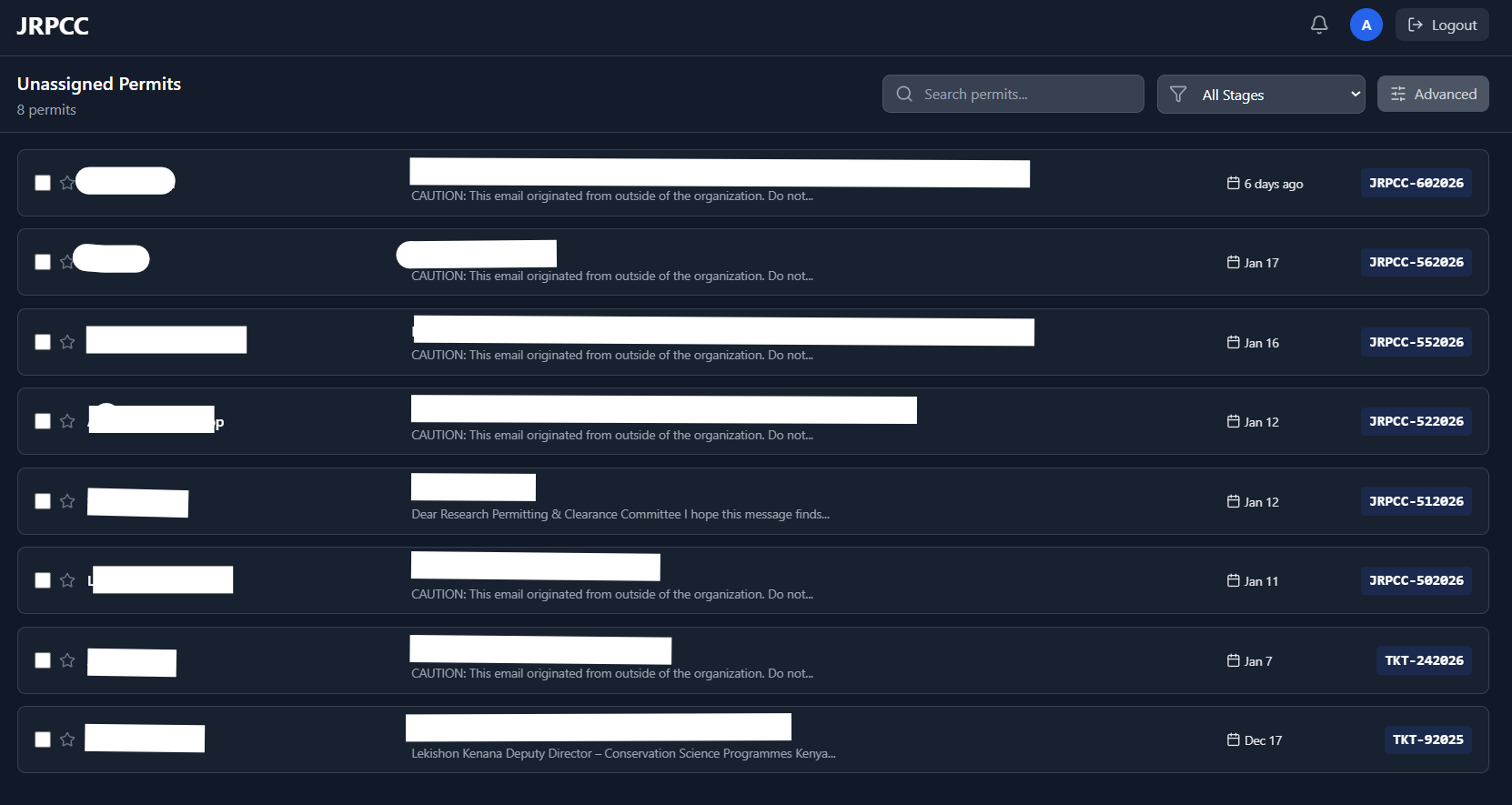 Unassigned Documents View
